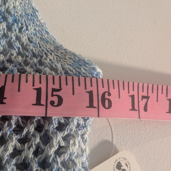 We The Free Blue and White Crochet Top Size M - Picture 7 of 9